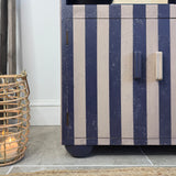 Rustic Purple Striped Vintage Cupboard / Side Table
