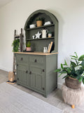 Vintage Carved Dutch Dresser painted Green