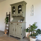 Olive Green Vintage Style Welsh Dresser Cupboard