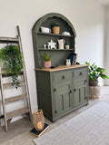 Vintage Carved Dutch Dresser painted Green