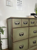 Vintage Industrial Style Chest of Drawers / Sideboard painted green