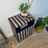 Rustic Purple Striped Vintage Cupboard / Side Table