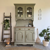 Olive Green Vintage Style Welsh Dresser Cupboard