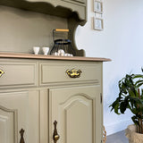 Olive Green Vintage Style Welsh Dresser Cupboard