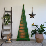 Unique Pyramid Triangular Chest of Drawers Painted Stripey Bright Green