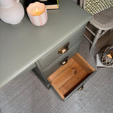 Solid Pine Desk / Dressing Table Painted Dark Green