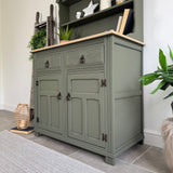 Vintage Carved Dutch Dresser painted Green
