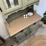 Olive Green Vintage Style Welsh Dresser Cupboard