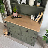 Vintage Carved Dutch Dresser painted Green