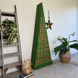 Unique Pyramid Triangular Chest of Drawers Painted Stripey Bright Green