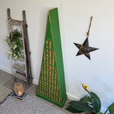 Unique Pyramid Triangular Chest of Drawers Painted Stripey Bright Green