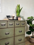 Vintage Industrial Style Chest of Drawers / Sideboard painted green