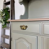 Olive Green Vintage Style Welsh Dresser Cupboard
