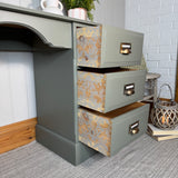 Solid Pine Desk / Dressing Table Painted Dark Green