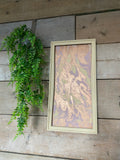 Acrylic pour framed artwork wall hanging - cream, pink and copper