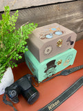 Steampunk style wooden trinket storage boxes