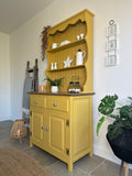 Pine Kitchen Welsh Dresser, Painted Colourful Mustard Yellow