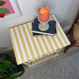 Striped Lemon Yellow Side Drawer Unit