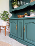 Kitchen Welsh Dresser, Painted Colourful Dark Green