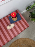 Solid Pine Blanket Box Painted in Colourful Pink and Red Stripes