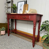 Decorative Console Table Painted Dark Red