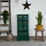 Vintage Industrial Style Small Chest Of Drawers Painted Colourful Green