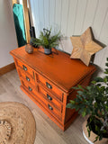 Bright Orange Vintage Industrial Style Chest of Drawers