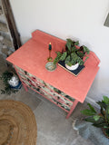 Vintage Chest of Drawers painted Pink and Floral