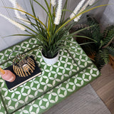 Bright Green Patterned Console Table Sideboard, Rustic Style