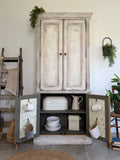 Rustic Farmhouse Style Kitchen Larder / Pantry Cupboard Painted Off White