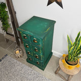 Vintage Industrial Style Small Chest Of Drawers Painted Colourful Green