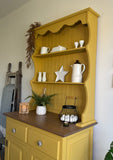 Pine Kitchen Welsh Dresser, Painted Colourful Mustard Yellow