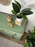 Solid Pine Rustic Green Chest Of Drawers