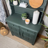 Vintage Old Priory Welsh Dresser Painted Dark Green