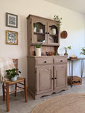 Cottage Farmhouse Style Welsh Dresser Painted in Rustic Neutral Taupe