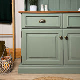 Solid Wood Kitchen Welsh Dresser Painted Green