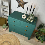 Vintage Retro Chest of Drawers Painted Dark Green