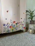 Vintage Armoire Wardrobe Painted Pink and Floral