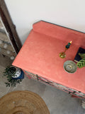 Vintage Chest of Drawers painted Pink and Floral