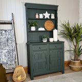 Vintage Old Priory Welsh Dresser Painted Dark Green