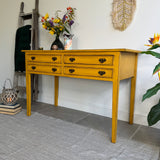 Colourful Mustard Yellow Rustic Vintage Desk / Table / Console