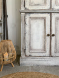 Rustic Farmhouse Style Kitchen Larder / Pantry Cupboard Painted Off White
