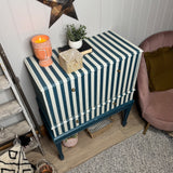 Blue & White Striped Vintage Linen Console / Cupboard