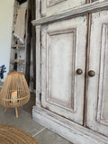 Rustic Farmhouse Style Kitchen Larder / Pantry Cupboard Painted Off White