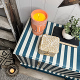 Blue & White Striped Vintage Linen Console / Cupboard