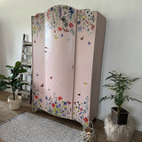 Vintage Armoire Wardrobe Painted Pink and Floral