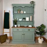 Solid Wood Kitchen Welsh Dresser Painted Green