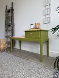 Colourful Green and Pink Stag Minstrel Telephone Table / Gossip Seat / Hallway Bench
