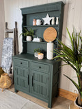 Vintage Old Priory Welsh Dresser Painted Dark Green