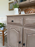 Cottage Farmhouse Style Welsh Dresser Painted in Rustic Neutral Taupe